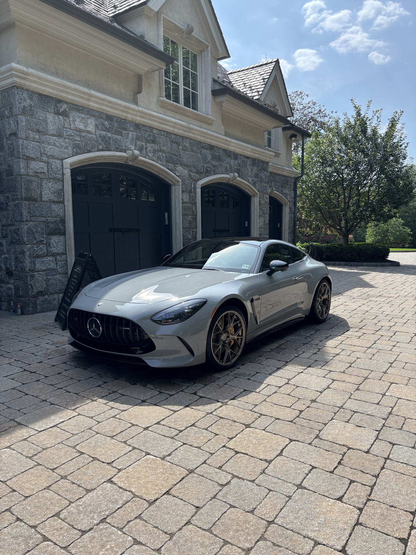 Silver Mercedes-AMG GT detailed by Avanti Car Care near River Edge, NJ